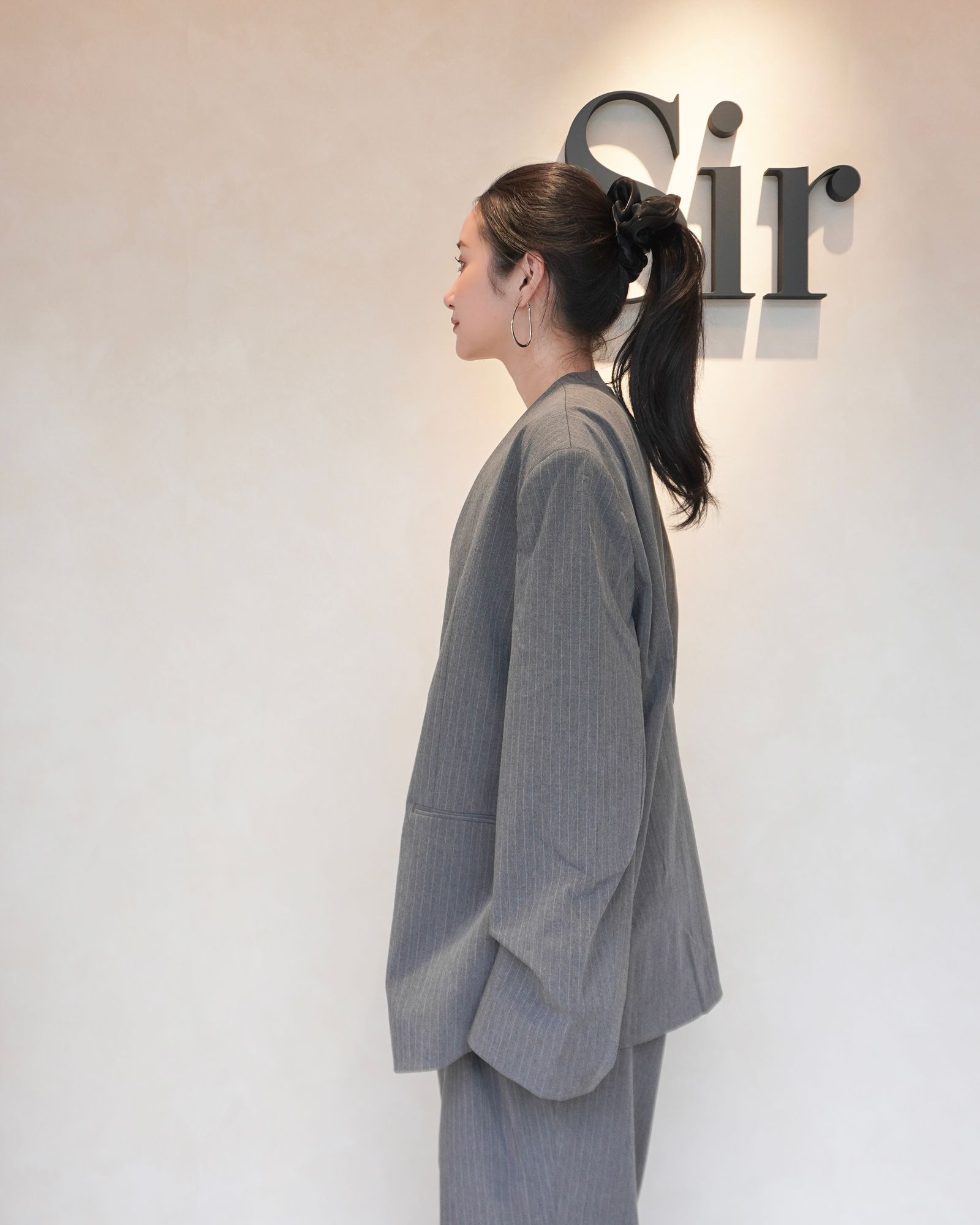ànuke - 【25AW】Collarless Over Jacket / カラーレスオーバー