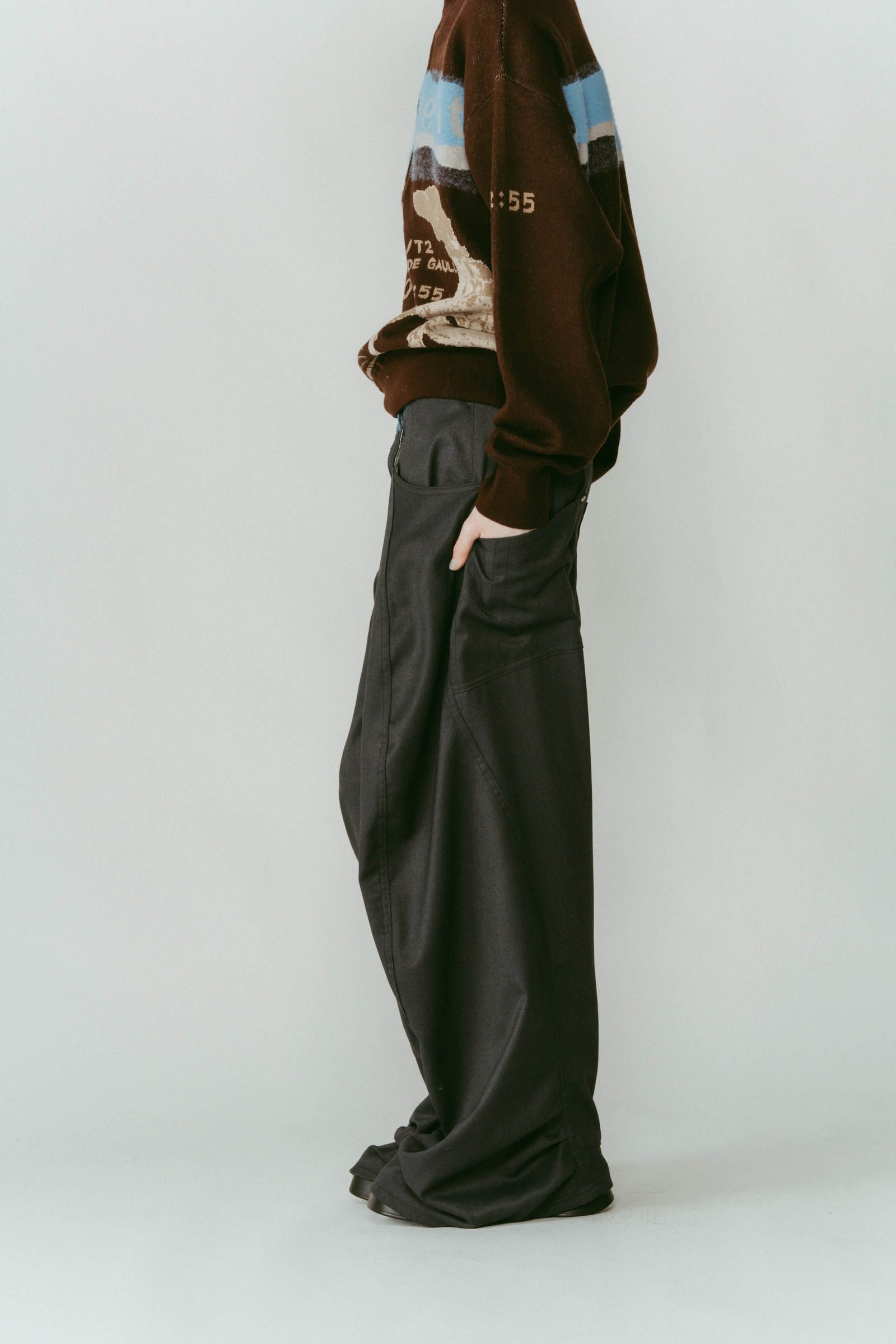 tuck design denim pants / タックデザインデニムパンツ (グレー) / 25AW