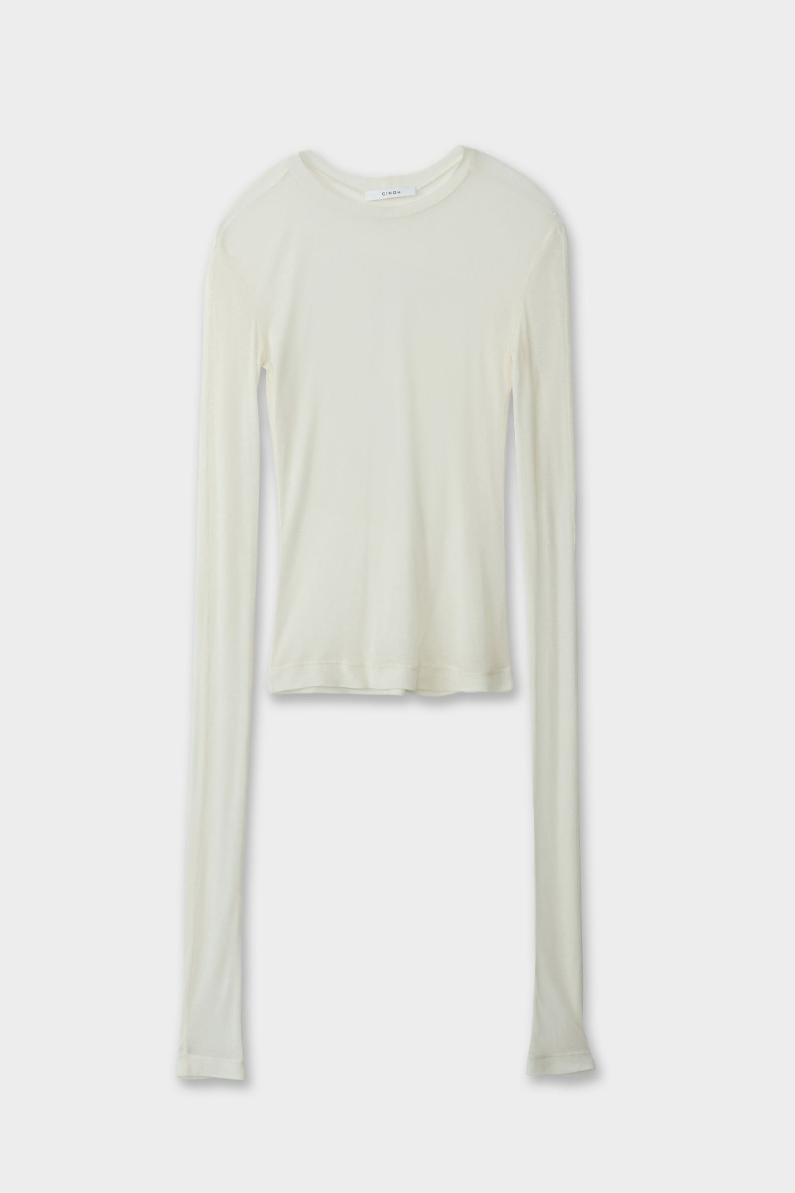 CINOH - 【25SS】TENCEL CASHMERE RIB LONG SLEEVE T-SHIRT