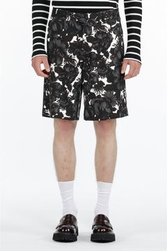 FLORAL DESIGN SHORT PANTS / フローラルデザインショートパンツ / メンズ (ブラック)
