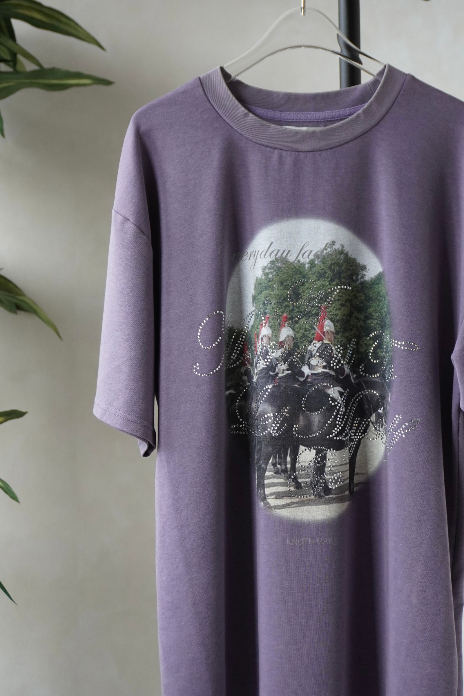 ラインストーングラフィックTシャツ (パープル) rhinestone graphic tee(unisex) (Purple) /  26SS