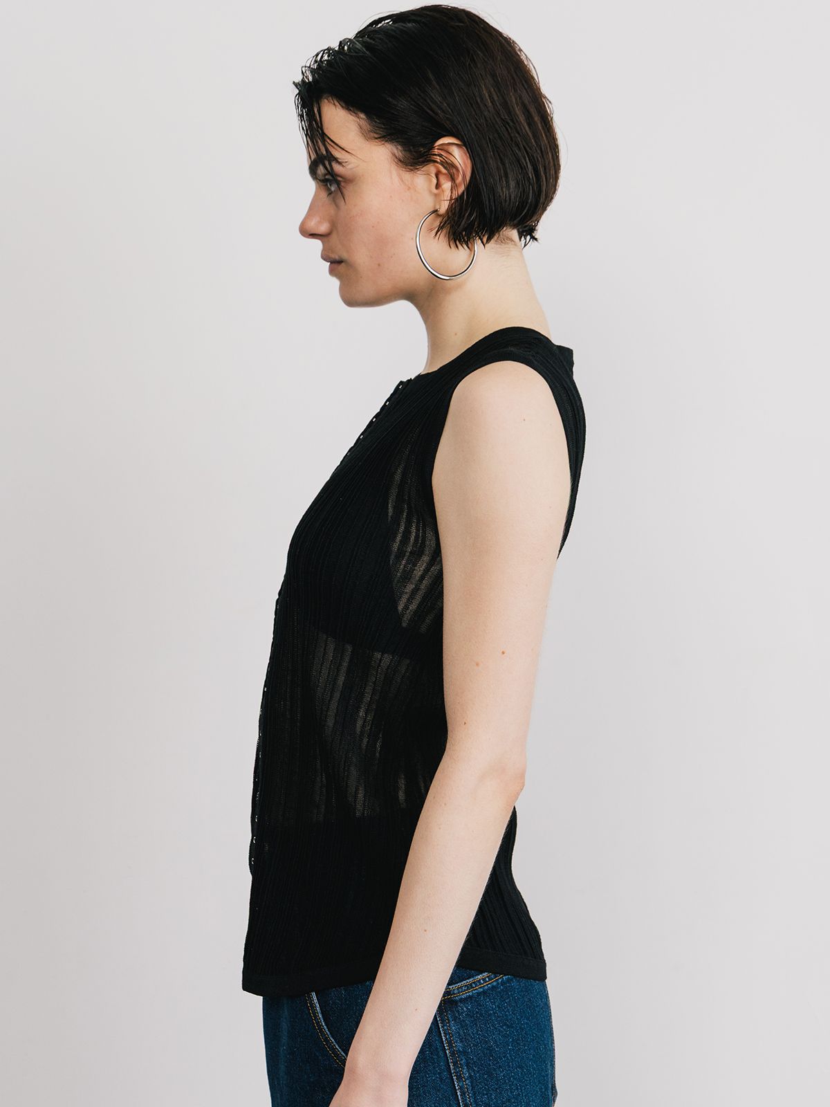 クレドナ CREDONA ユーロフックシアーリブトップ EURO HOOK SHEER RIB TOP【2025 新作】 CREDONA - 【25SS】EURO HOOK SHEER RIB TOP / シアーリブトップ