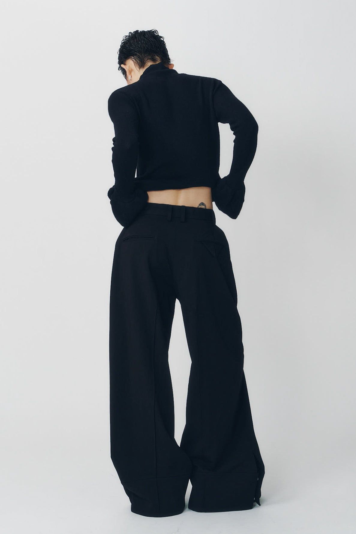 ダブルヘムトラウザー (ブラック) double hem trousers(unisex) (Black) / 26AW