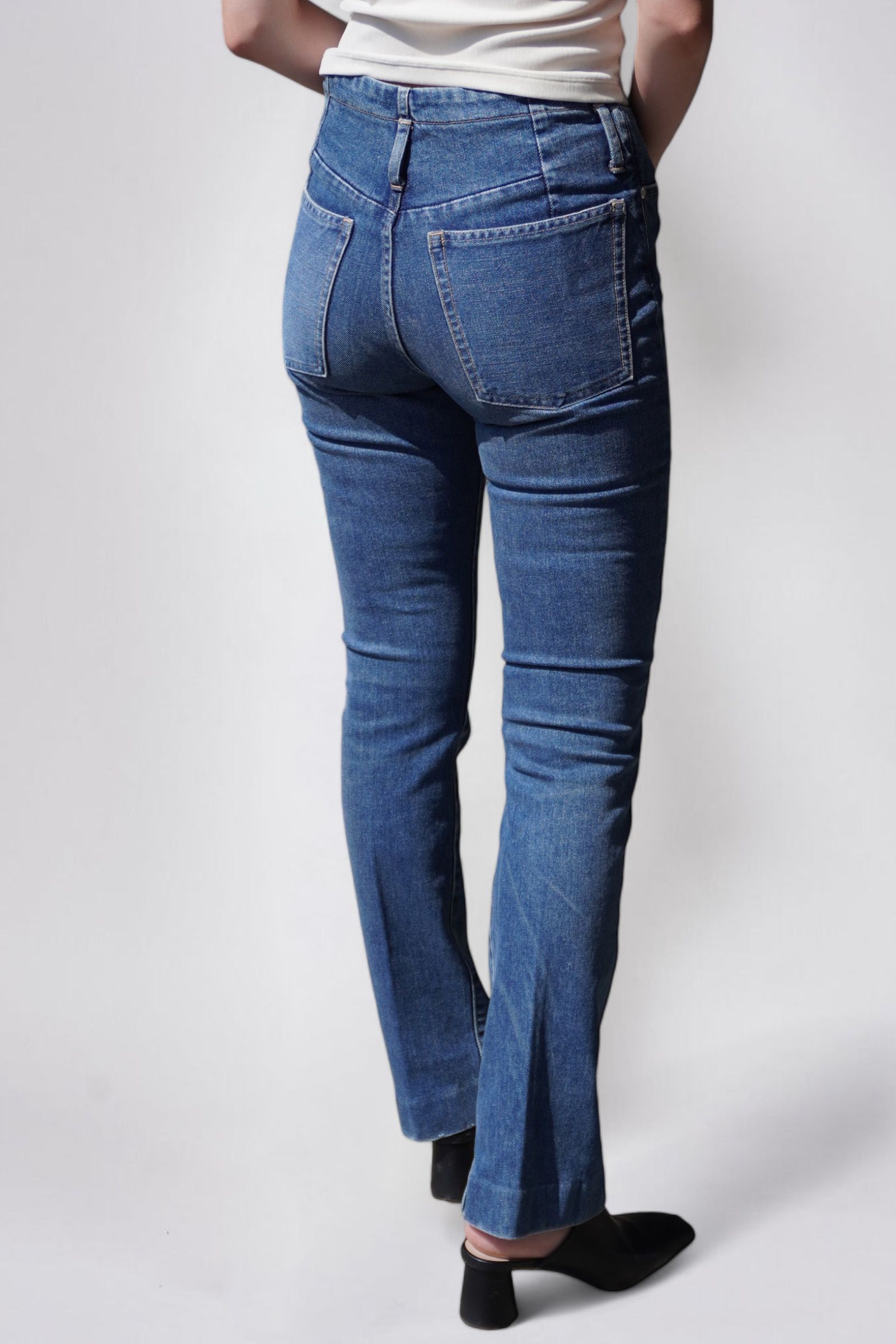 SLIM JEAN TROUSERS / スリムデニムトラウザー (ヴィンテージブルー) / レディース