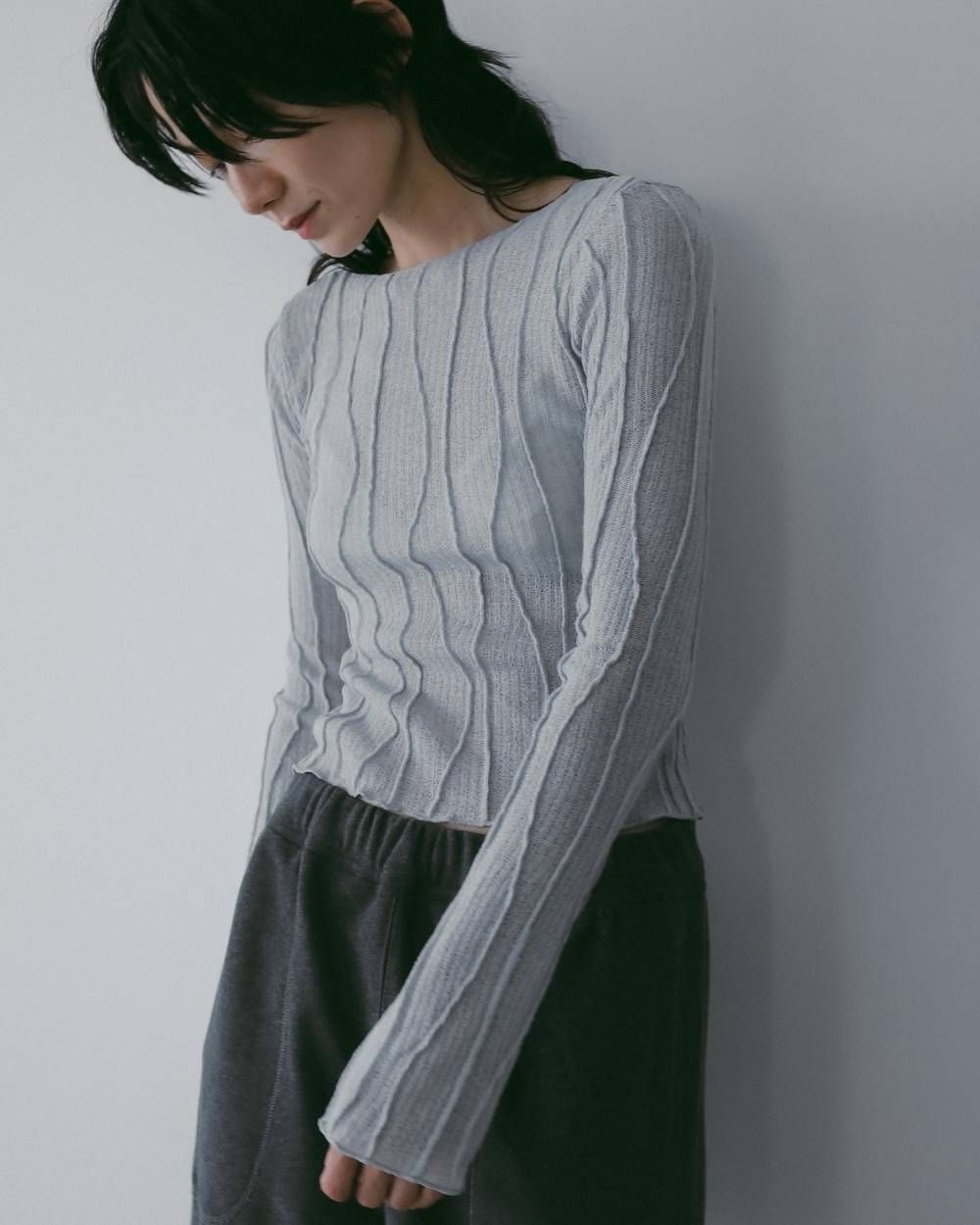 Random Pintuck Tops / ランダムピンタックトップス (Ice blue) / 26SS