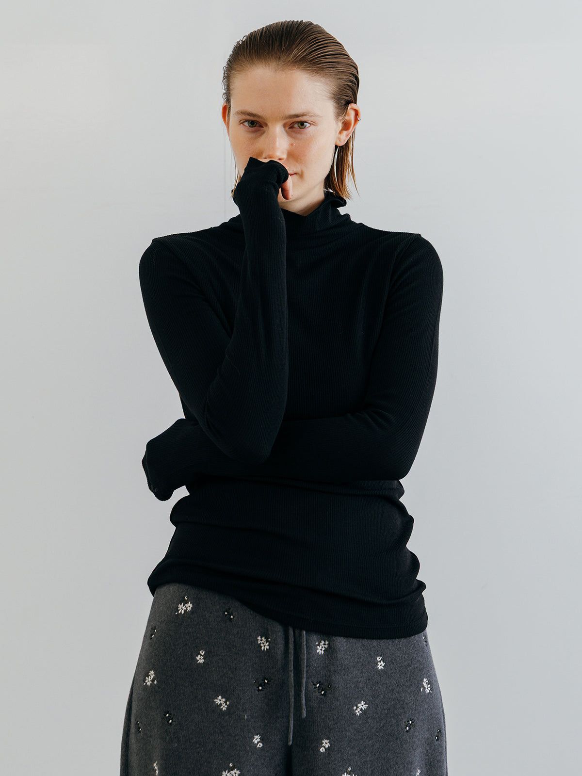 HENRY HIGH NECK TOPS / ヘンリーハイネックトップス (Black) / 26SS