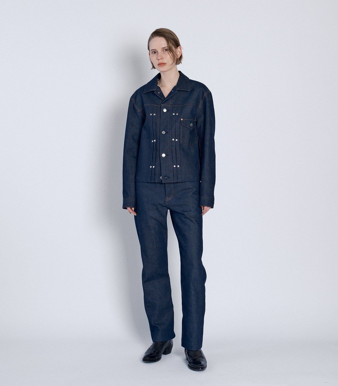 【25AW】STRAIGHT JEAN TROUSERS / ストレートジーンズ トラウザーズデニム (リンスブルー) / レディース