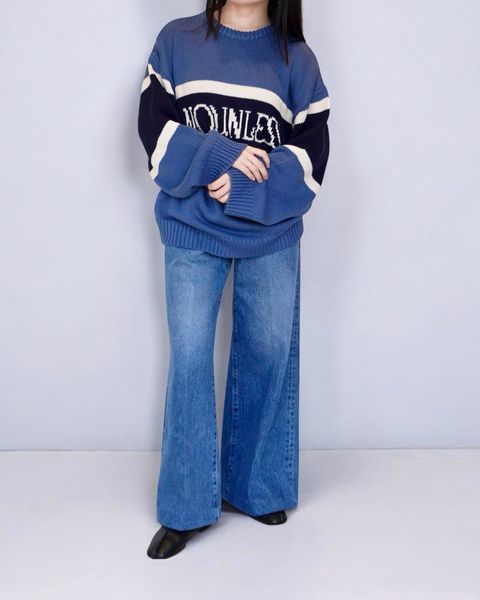 NOUNLESS CLASSIC LOGO KNIT (BLUE) / クラシックロゴニット ブルー