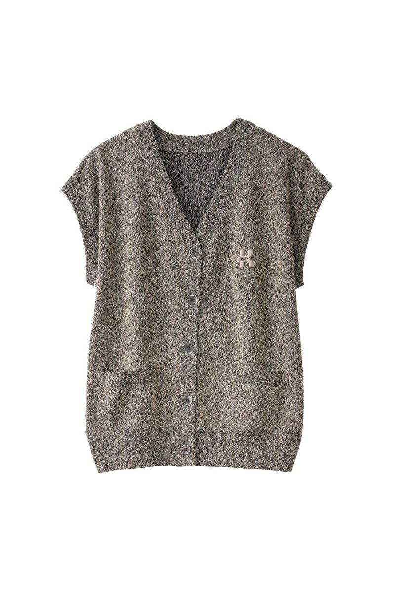 Vneck logo knit vest / Vネック ロゴニットベスト (ミックス) / 25SS
