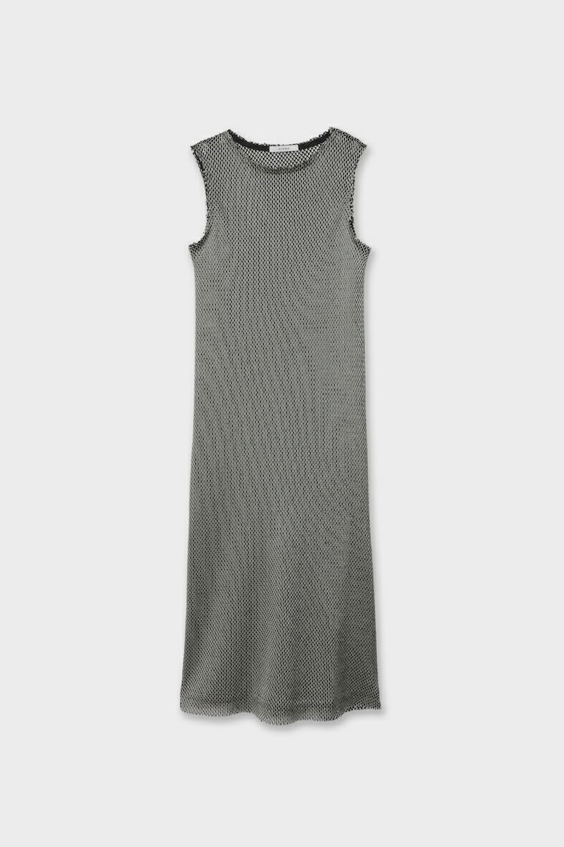【25SS】RASCHEL SLEEVELESS DRESS / ラッセルスリーブドレス (エクリュ/ブラック)