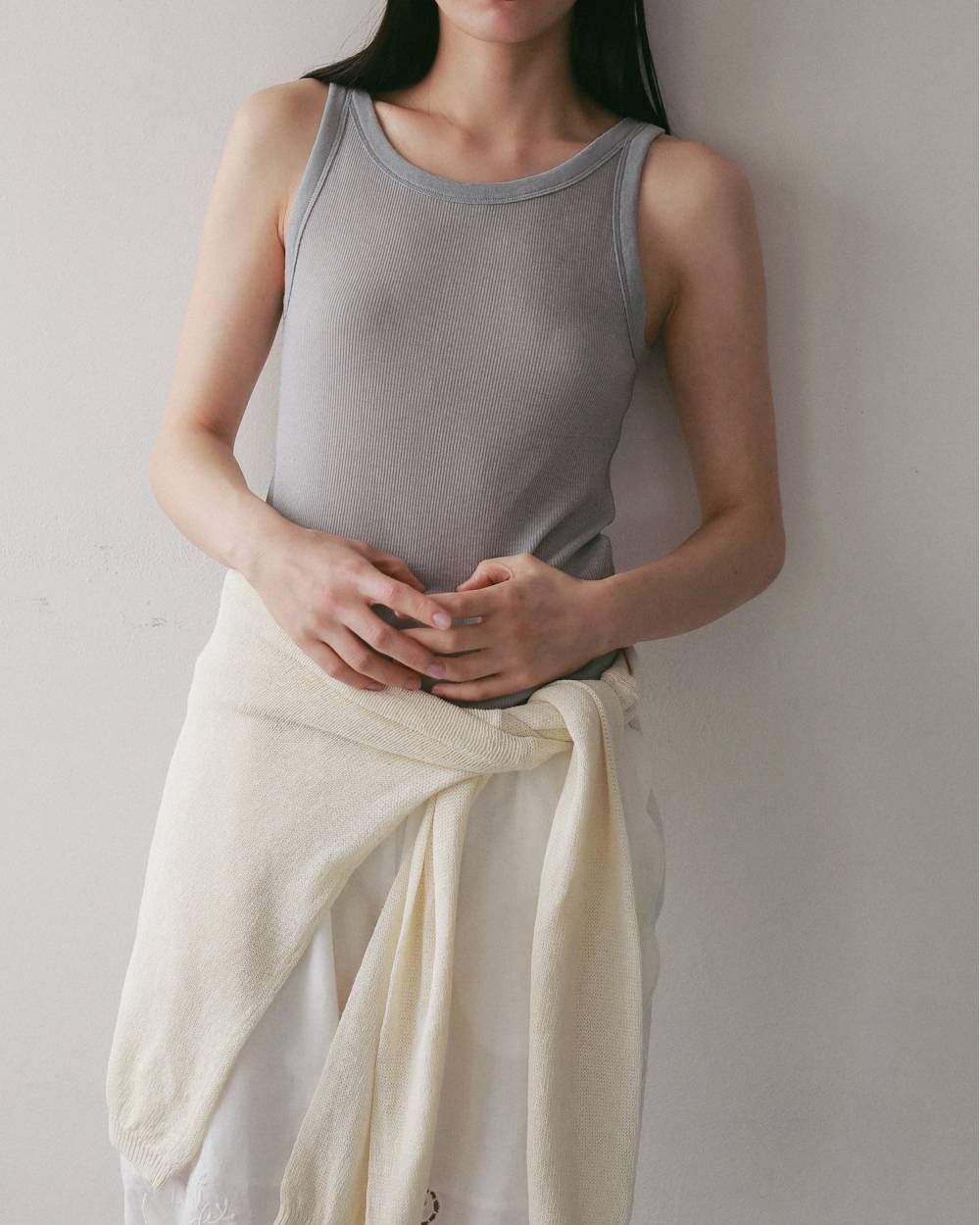 ウールタンクトップ (アイスブルー) Wool Rib Tanktop (Iceblue) / 27SS