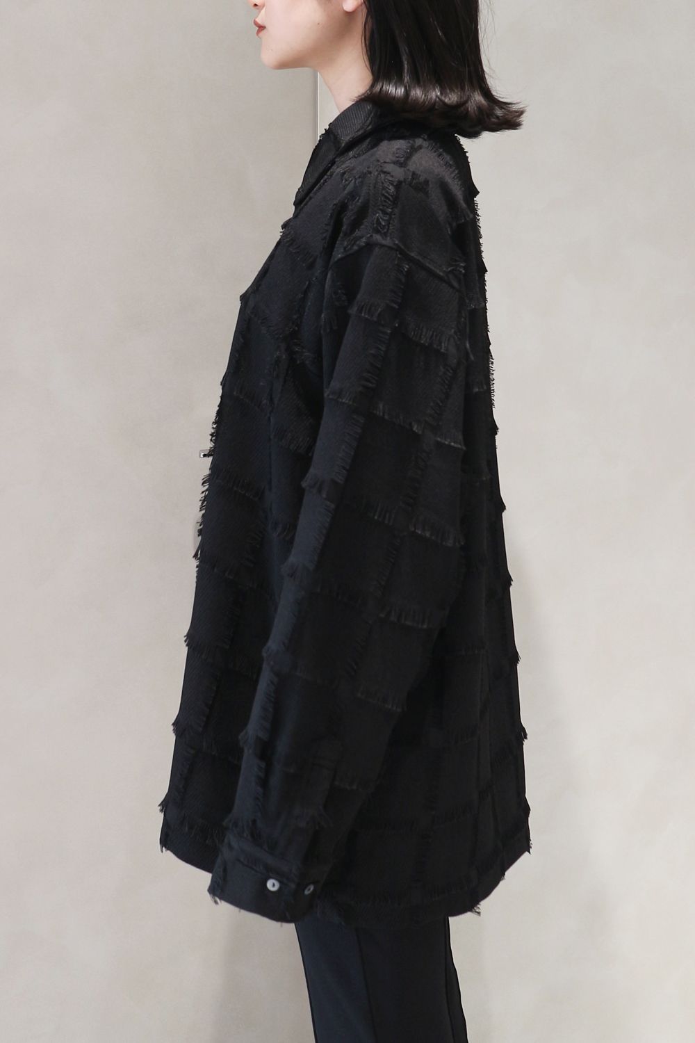 ブラウス シャツ fringe switching shirt(unisex) レディース メンズ Knuth Marf - fringe switching shirt / フリンジスイッチング
