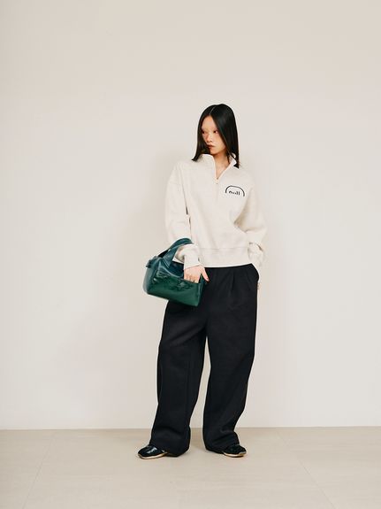 Tuck Sweat Pants / タックスウェットパンツ (ブラック×ホワイト) / 25AW