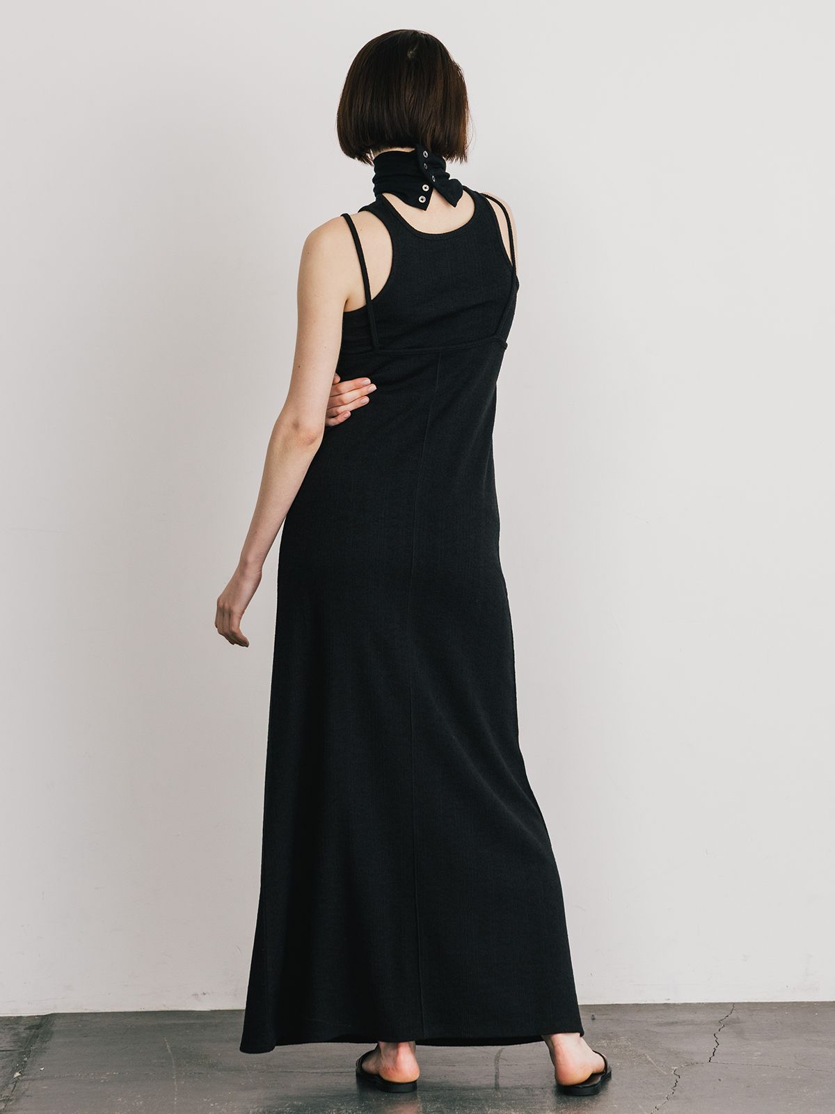値下げ品 レイリーナ スタンダードドレス フリーサイズ ブラック 新品、タグ付き CREDONA - 【25SS】SLAB RIB TANK SET DRESS / スラブリブ