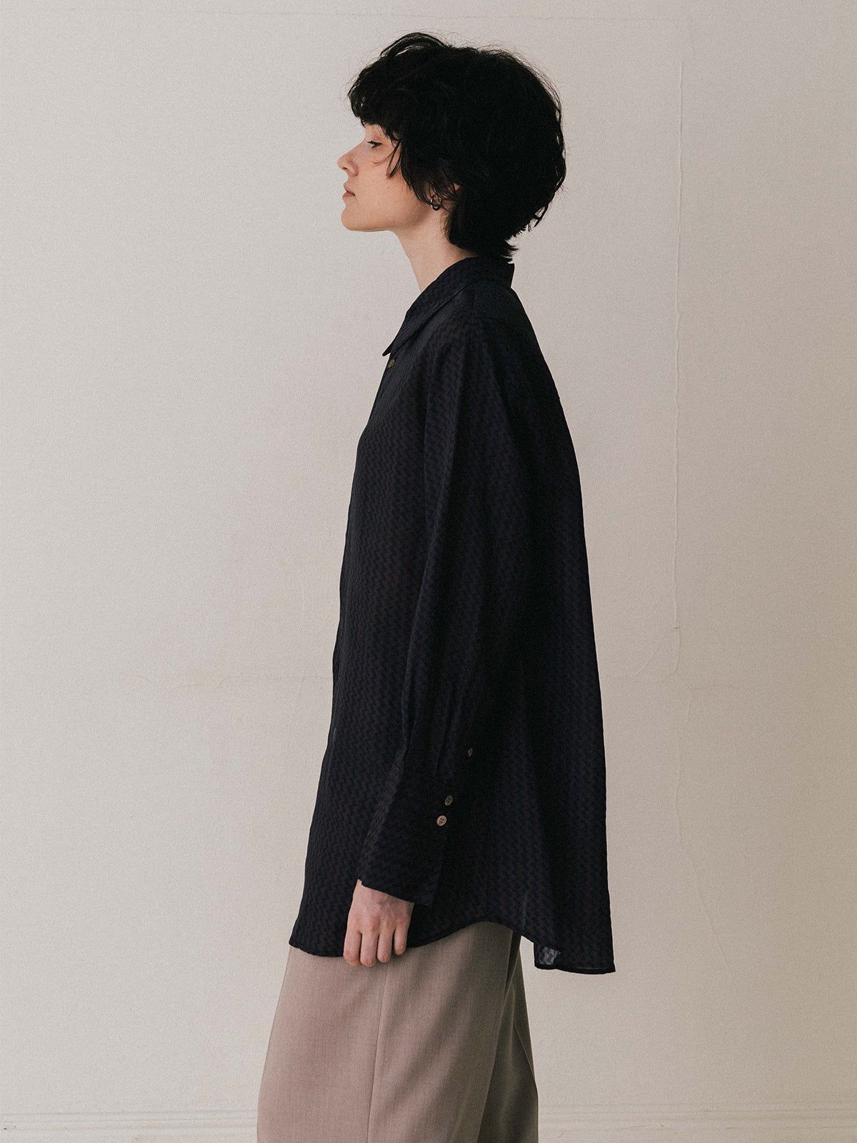 【25AW】GEOMETRIC SHIRT / ジオメトリックシャツ (ブラウン)