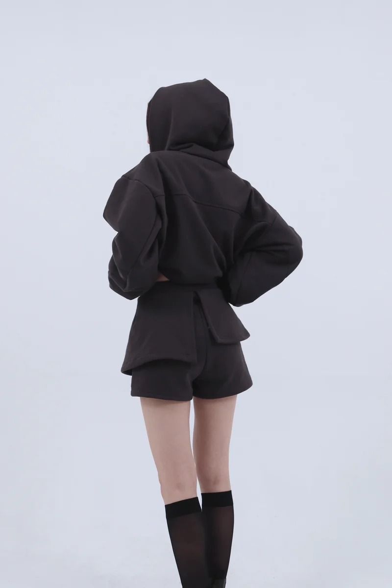 Edge frill shorts / エッジフリルショーツ (チャコール)