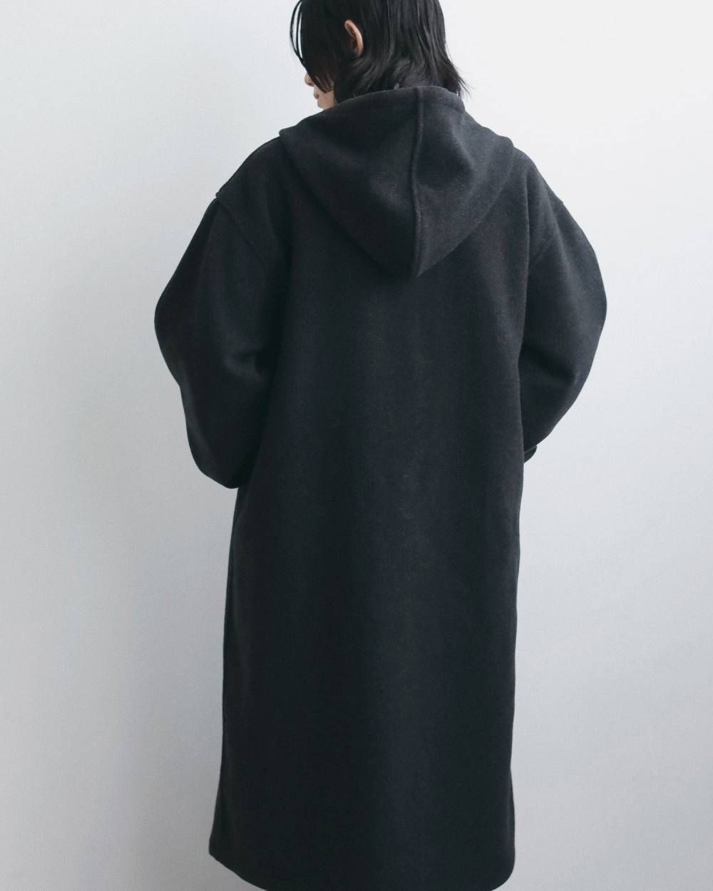ウールフーディコート (ブラック) Wool Hoodie Coat (Black) / 26AW 【6月29日まで期間限定予約】