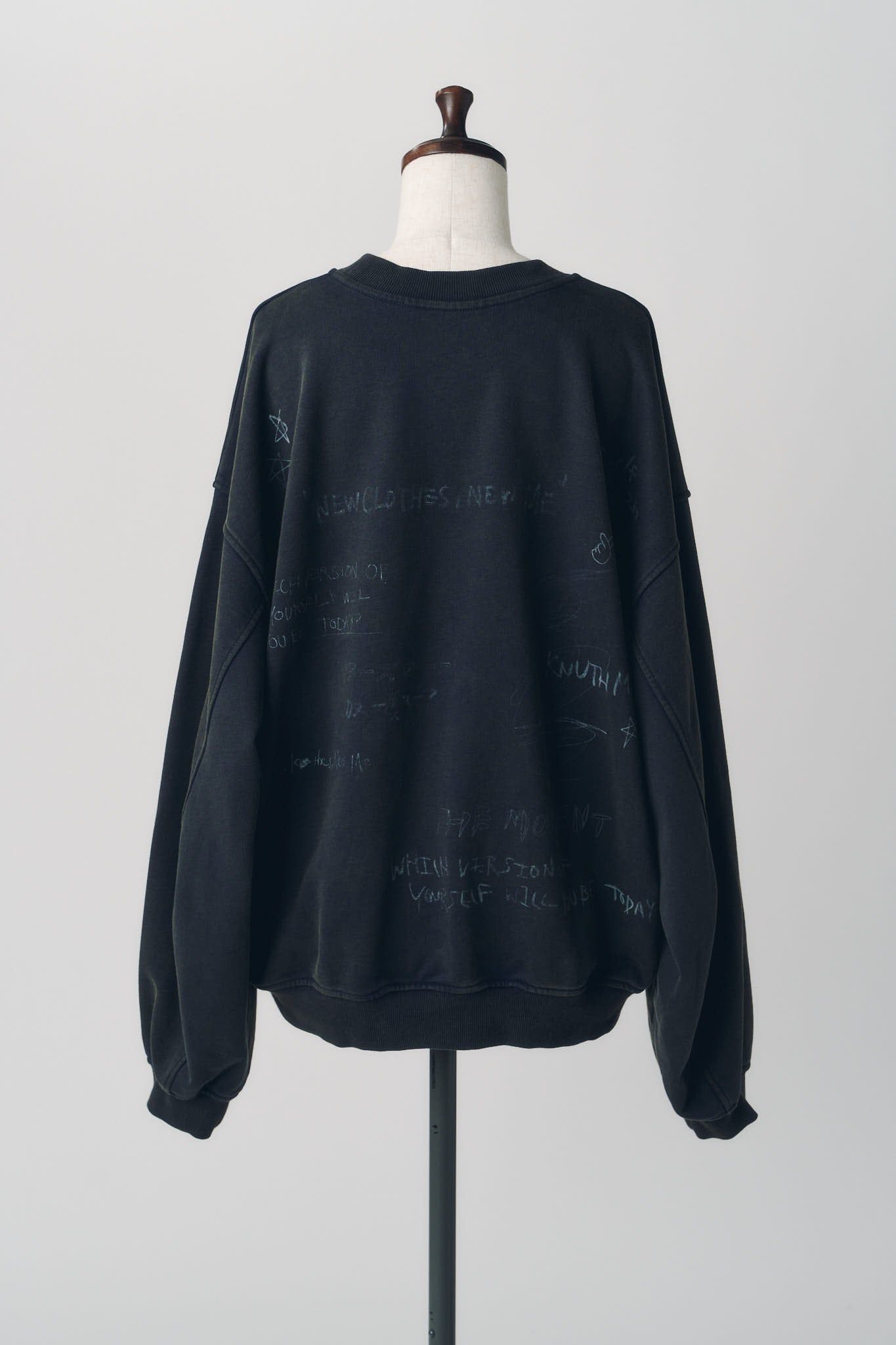 メッセージ スウェット (チャコール) message sweatshirt(unisex) (Charcoal) / 26AW