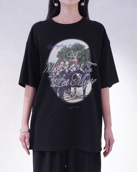 ラインストーングラフィックTシャツ (ブラック) rhinestone graphic tee(unisex) (Black) /  26SS