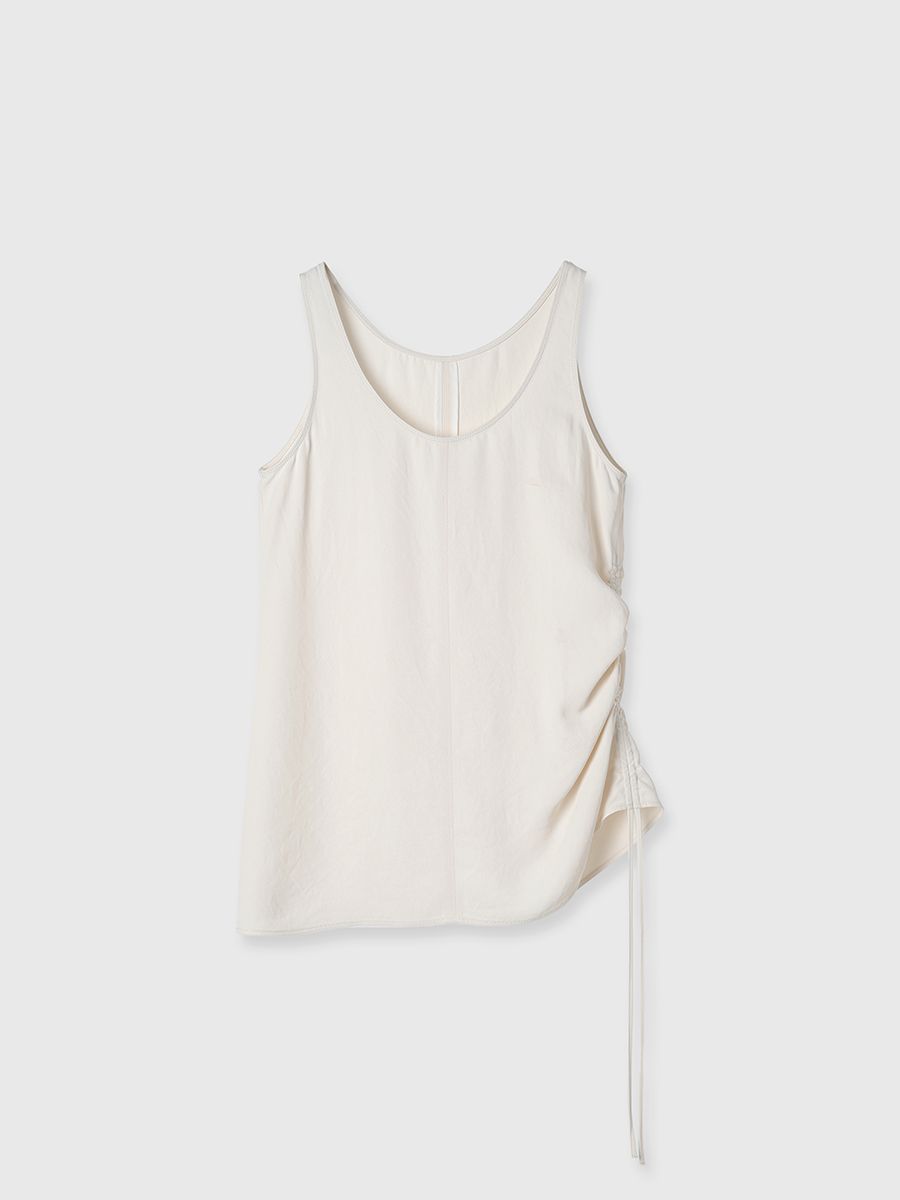 タンクトップ ノースリーブ ACETATE  GATHER TANK/アセテートギャザータンク レディース CREDONA タンクトップ ノースリーブ ACETATE GATHER TANK
