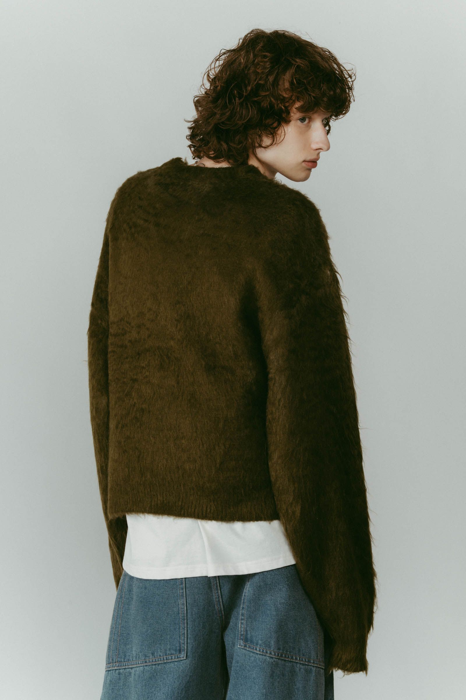 dalmatian shaggy knit(unisex) / ダルメシアン シャギーニット (グリーン) / 25AW