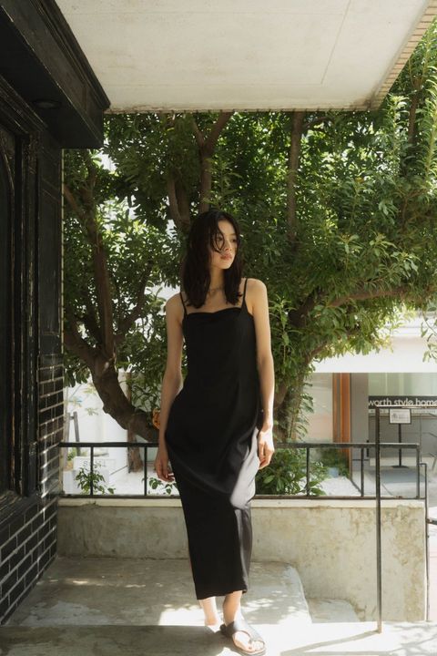 スクエアネック ワンピース (ブラック) square neck one piece