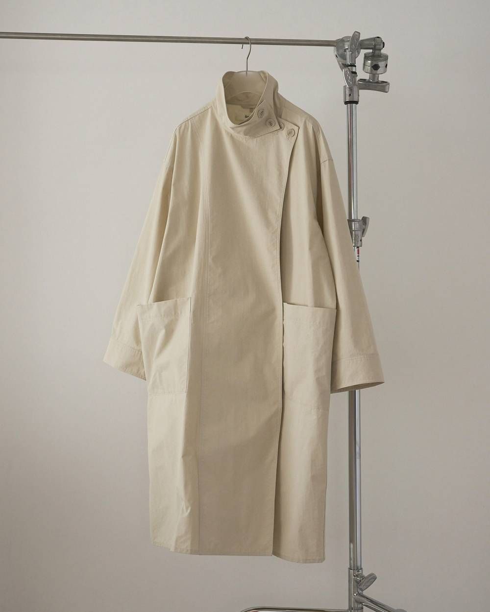Standcollar Long Coat (Ivory) / スタンドカラー ロングコート (アイボリー) / 26SS