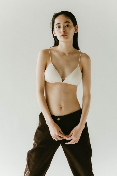 【KnuthMarf × PALM】knit triangle bra / ニットトライアングルブラ (アイボリー) / 25SS / インナー