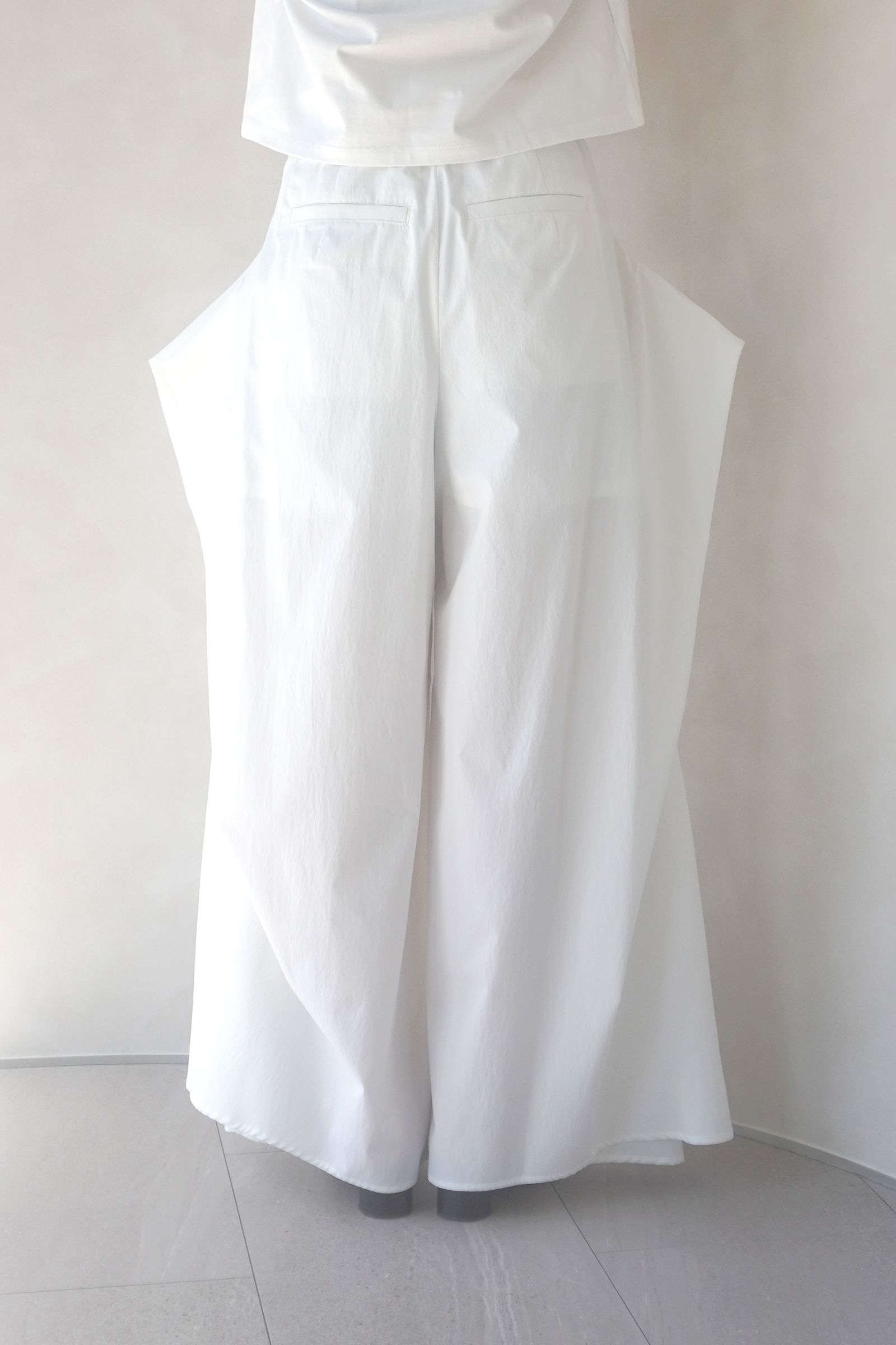 TUCK GATHER WIDE PT / タックギャザーワイドパンツ (ホワイト)