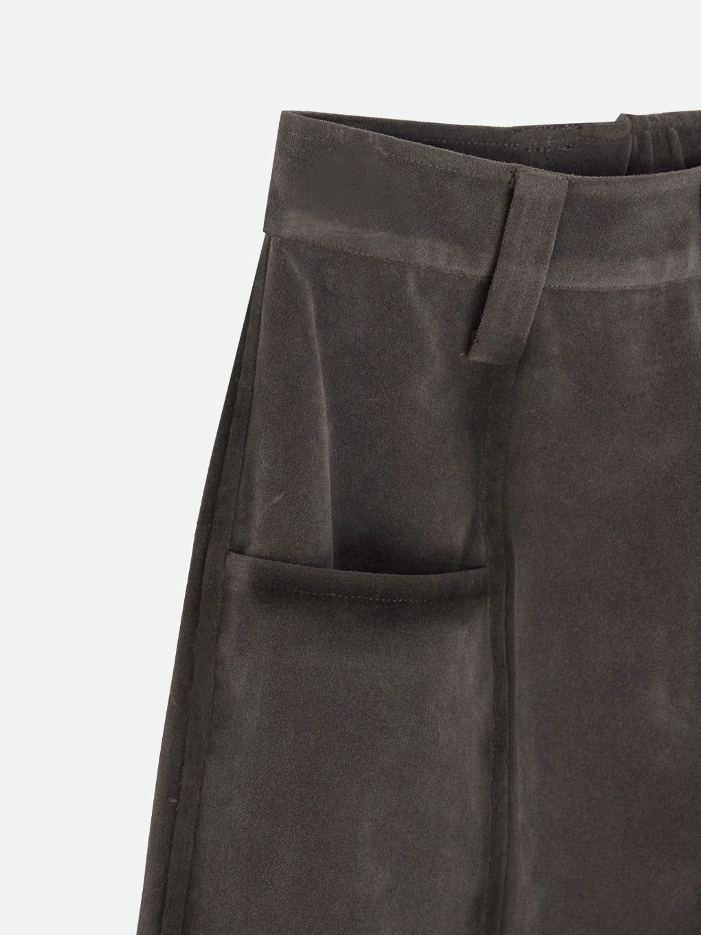 FAKE AGING SUEDE LIKE SHORT PANTS / フェイクエイジング スエードライクショートパンツ (チャコールブラック)
