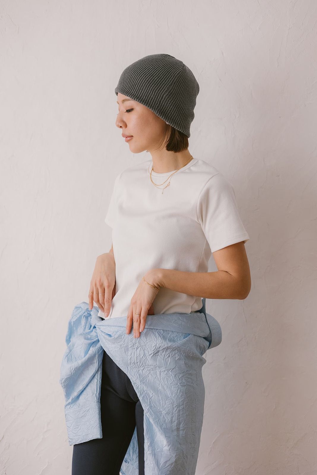 ベーシックスリムハーフスリーブTシャツ (ホワイト) Basic T-shirt (White) /  26SS