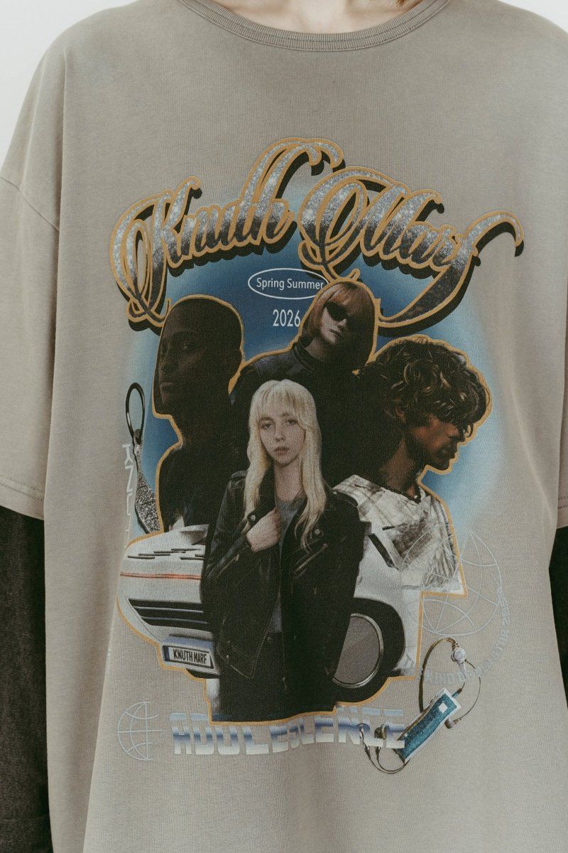 AI future layered t-shirt(unisex) (Gray) / レイヤードTシャツ (グレー) / 26SS