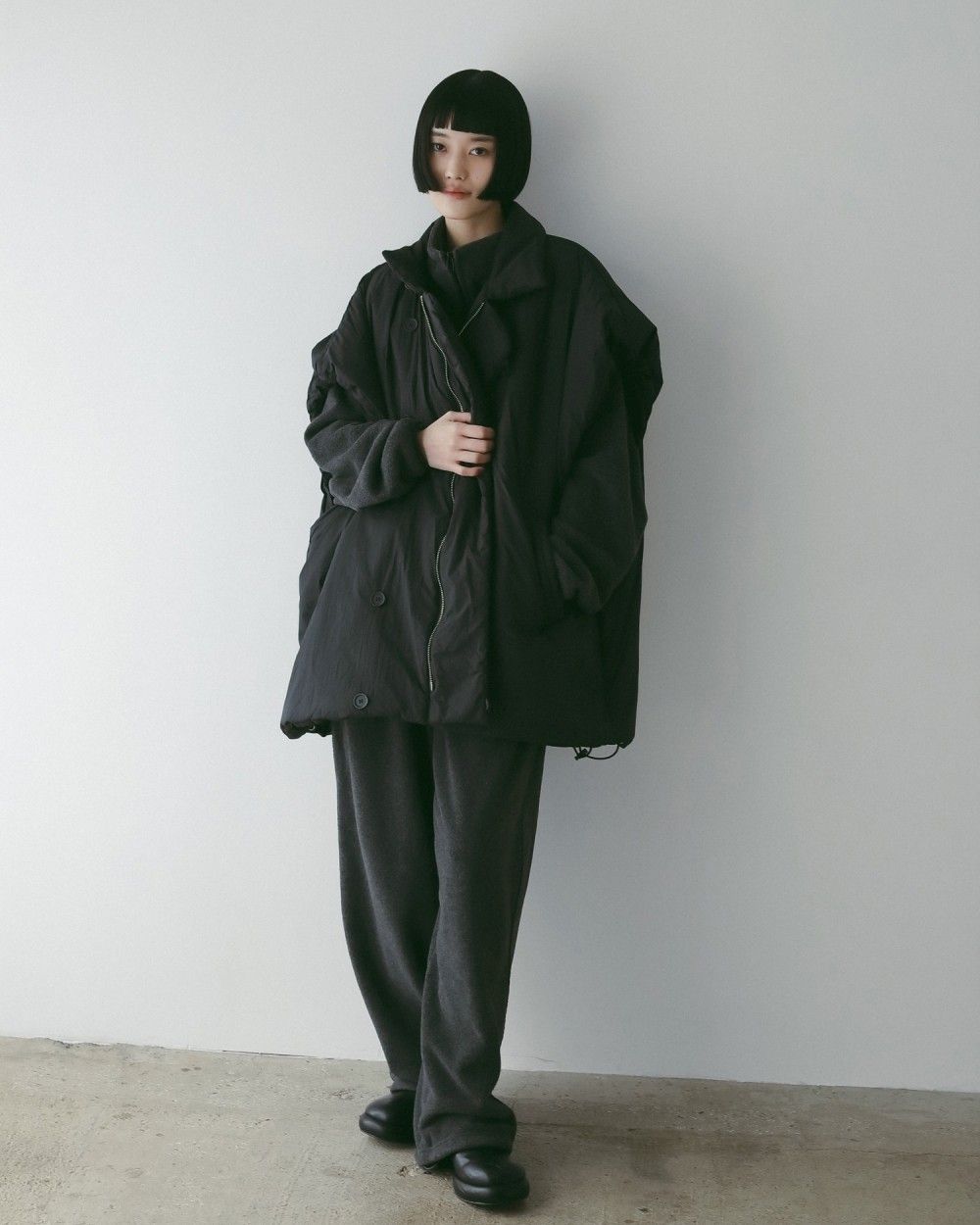 【25AW】Volume Over Vest / ボリューム オーバーパファベスト (ブラック)