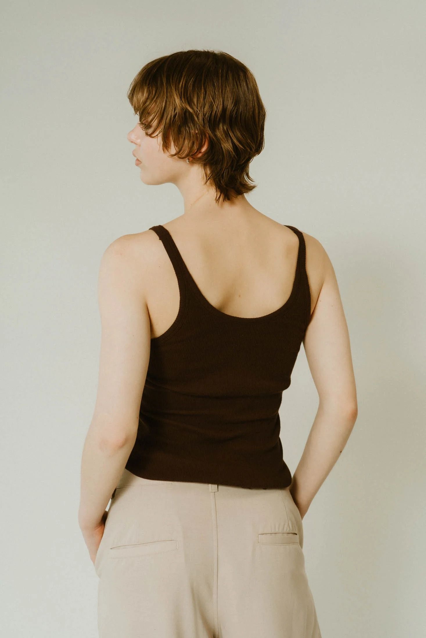 【KnuthMarf × PALM】cap in rib tank top / カップインリブタンクトップ (ブラウン) / 25SS
