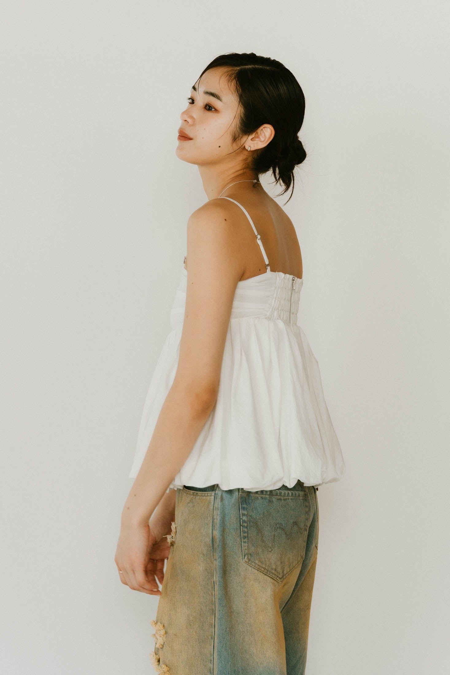 【超美品】alureville オフホワイト ペプラムトップス 半袖 Knuth Marf - 2way peplum tops / 2ウェイ ペプラムトップス