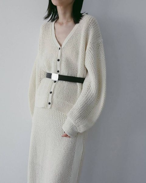 クロシェニットカーディガン (アイボリー) Crochet Knit Cardigan (Ivory) / 26SS