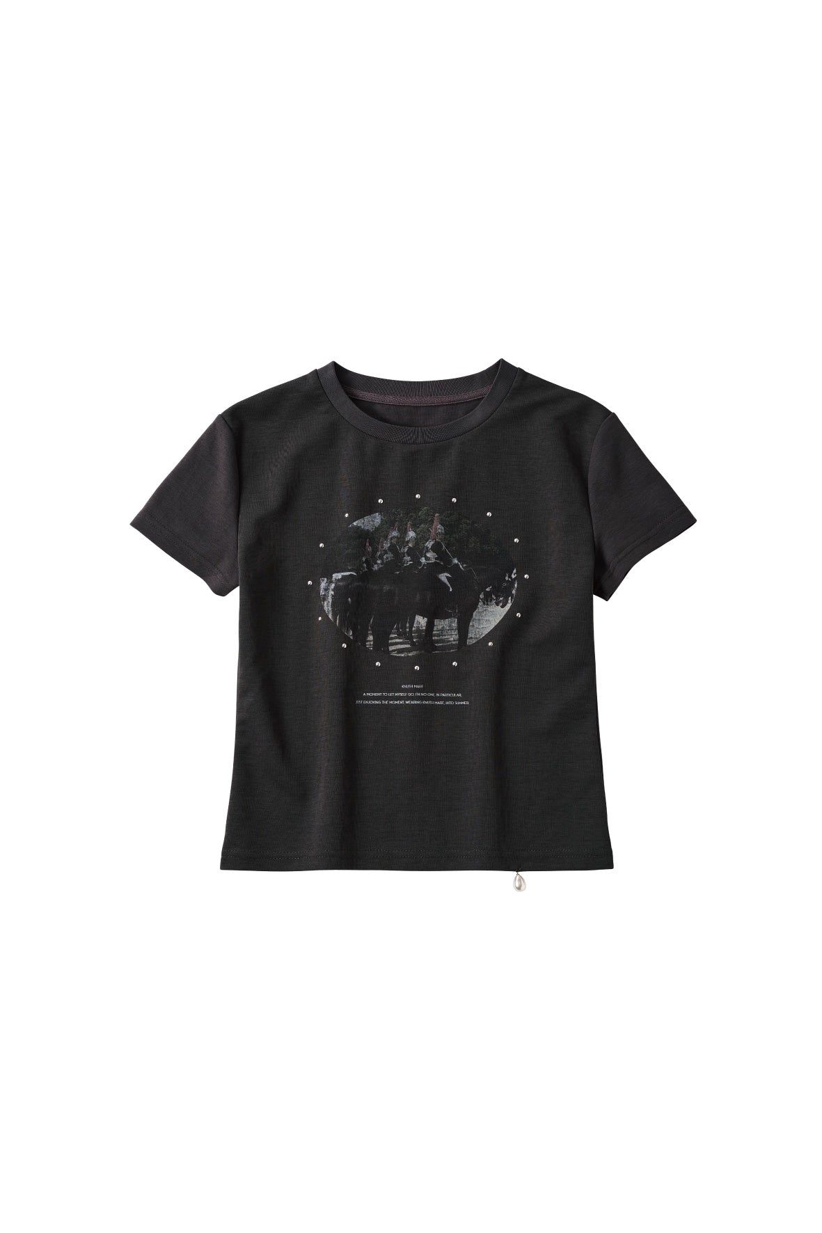 スタッズコンパクトTシャツ (チャコール) studded compact tee (Charcoal) /  26SS
