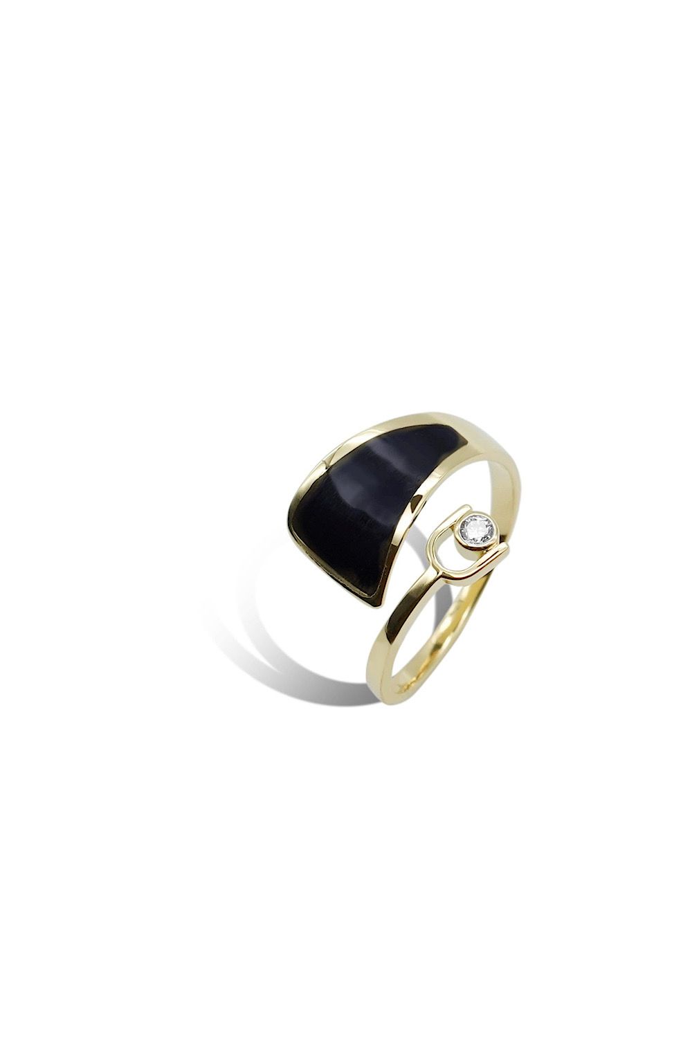 BLACK ENAMEL PINCH RING / ブラック エナメル ピンチリング STERLING SILVER 925 (ゴールドベルメイユ)