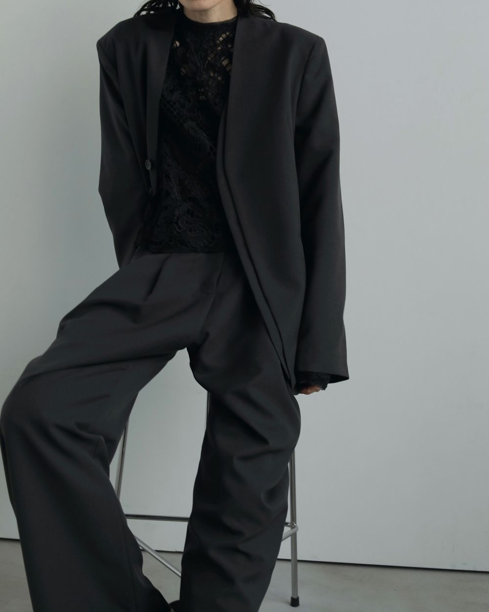 Heather Stretch Pants / ヘザー ストレッチパンツ (チャコールグレー)