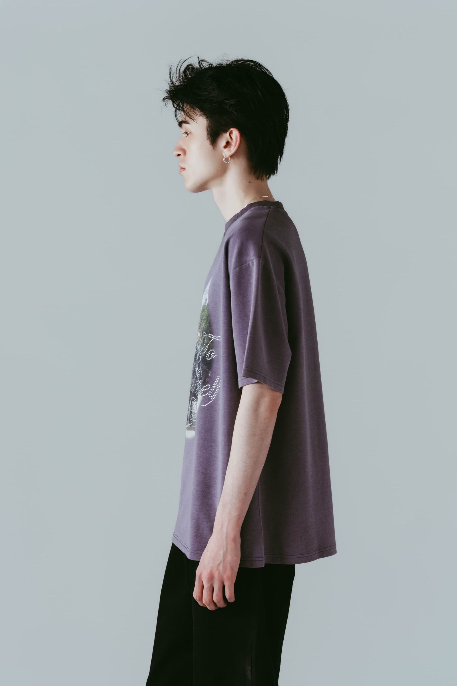 ラインストーングラフィックTシャツ (パープル) rhinestone graphic tee(unisex) (Purple) /  26SS