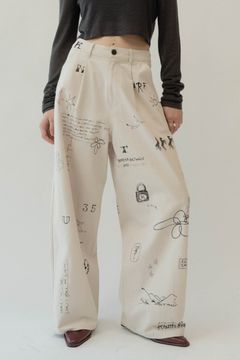 high waist tattoo pants(KotokaIzumi collab) / ハイウエスト タトゥー パンツ (アイボリー) / 25SS  Knuth Marf