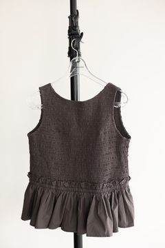 コットンシャーリングトップス (ダークグレー)  Shirring Tops (Dark gray) /  26SS