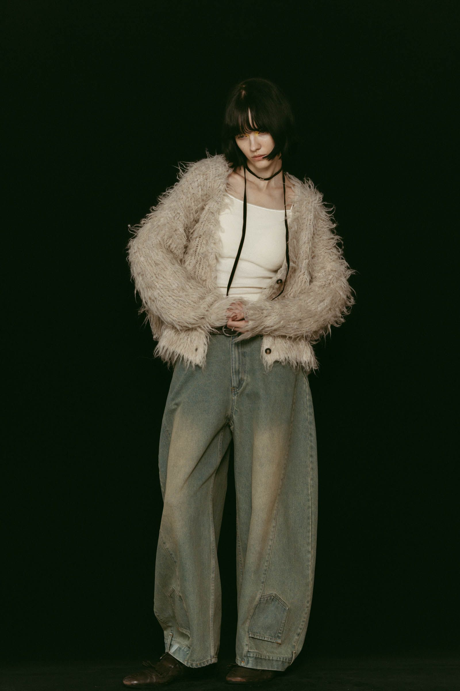 shaggy cardigan / シャギーカーディガン (ライトベージュ) / 25AW