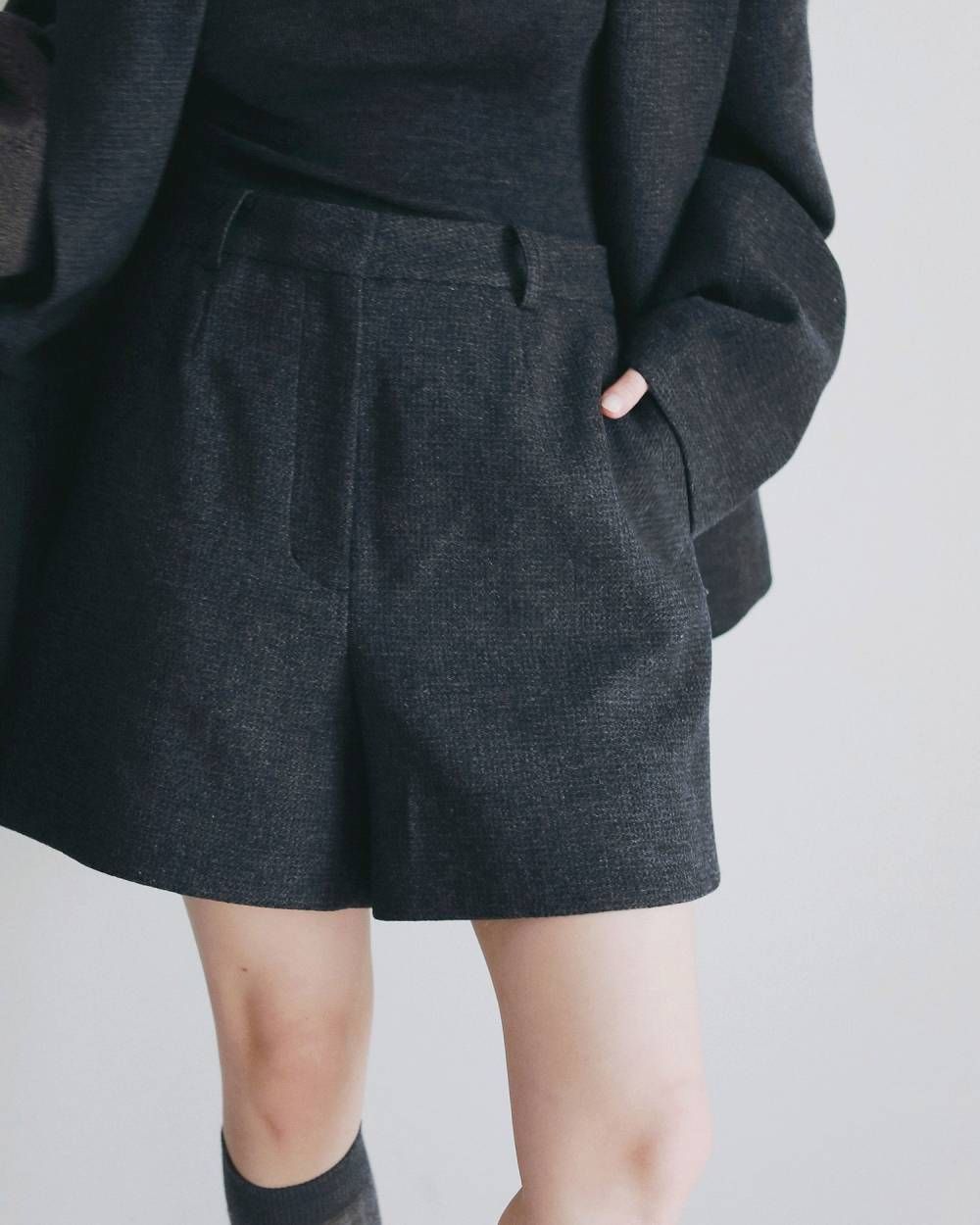 ヘリンボーン ショートパンツ (チャコールグレー) Herringbone Short Pants (Cgray) /  26AW