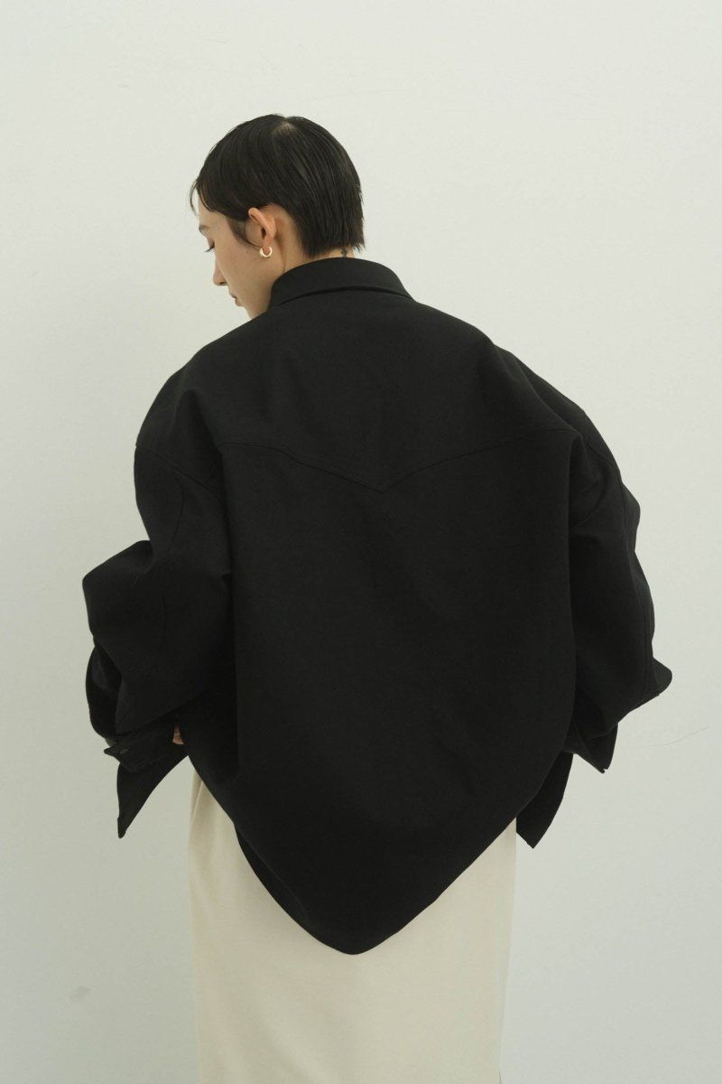 western leather shirt / ウエスタンレザーシャツ (ブラック)