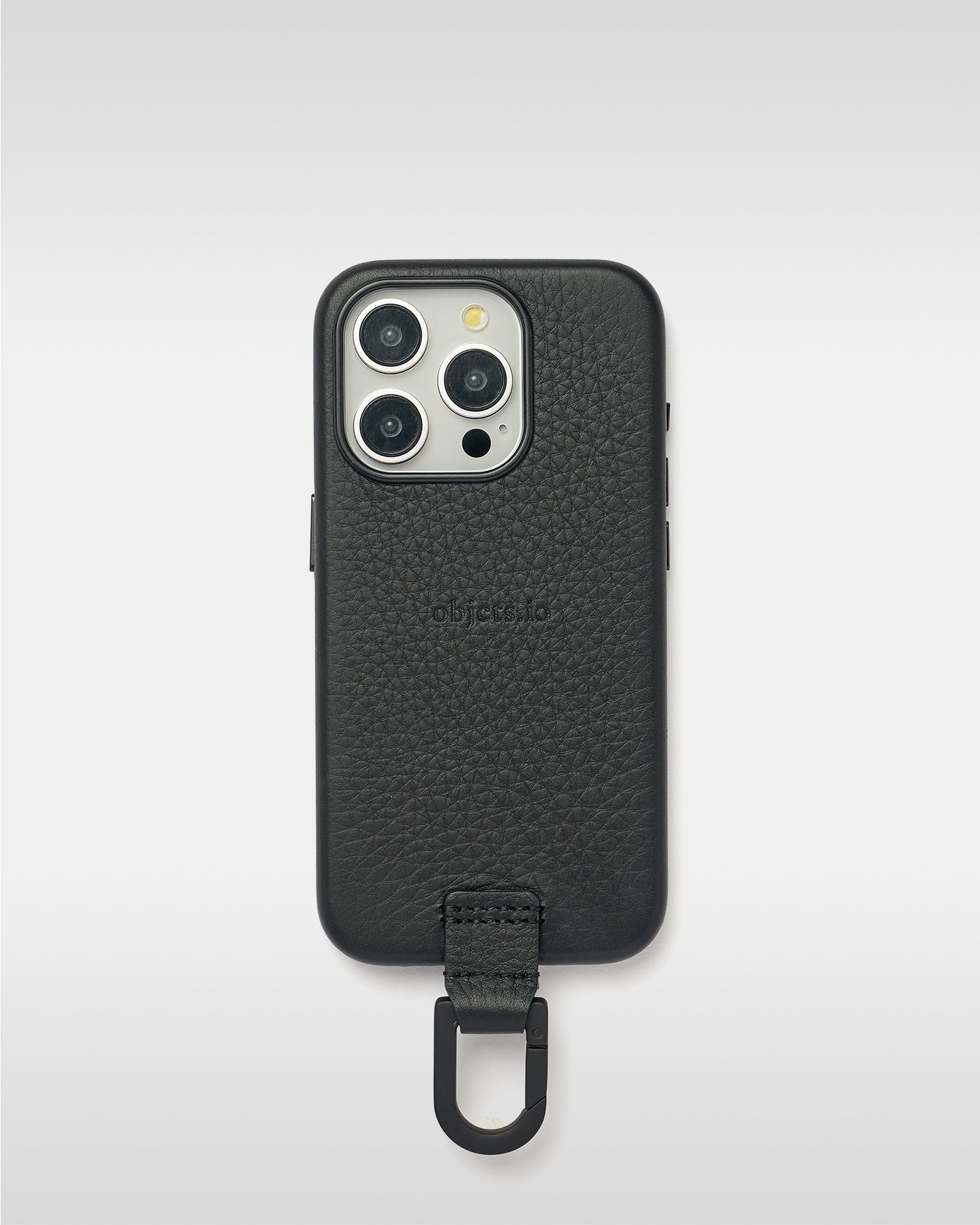 iPhone カラビナレザーケース (ブラック)