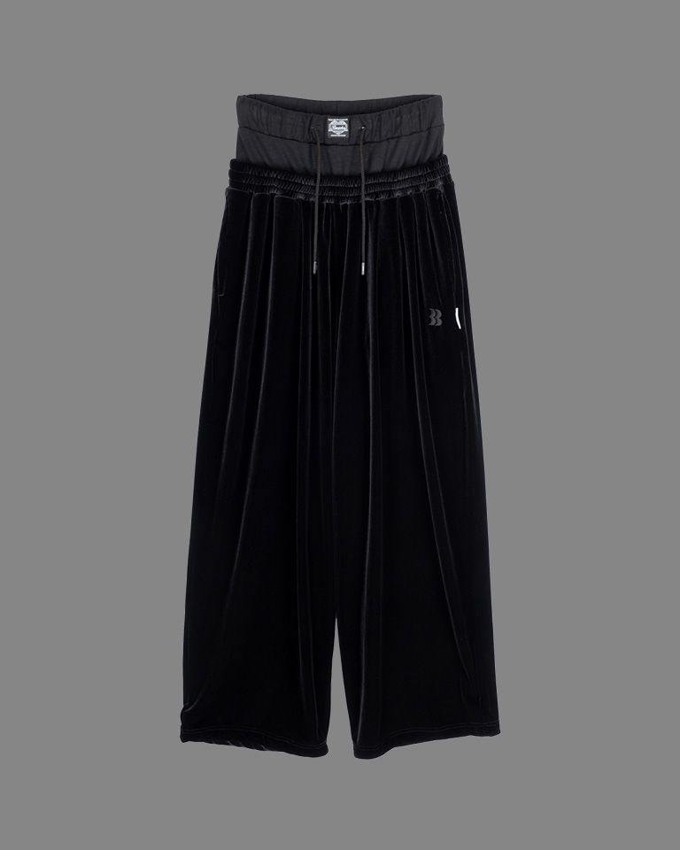 【25AW】Layered Velvet Trouser / レイヤード ベルベット トラウザー (ブラック)