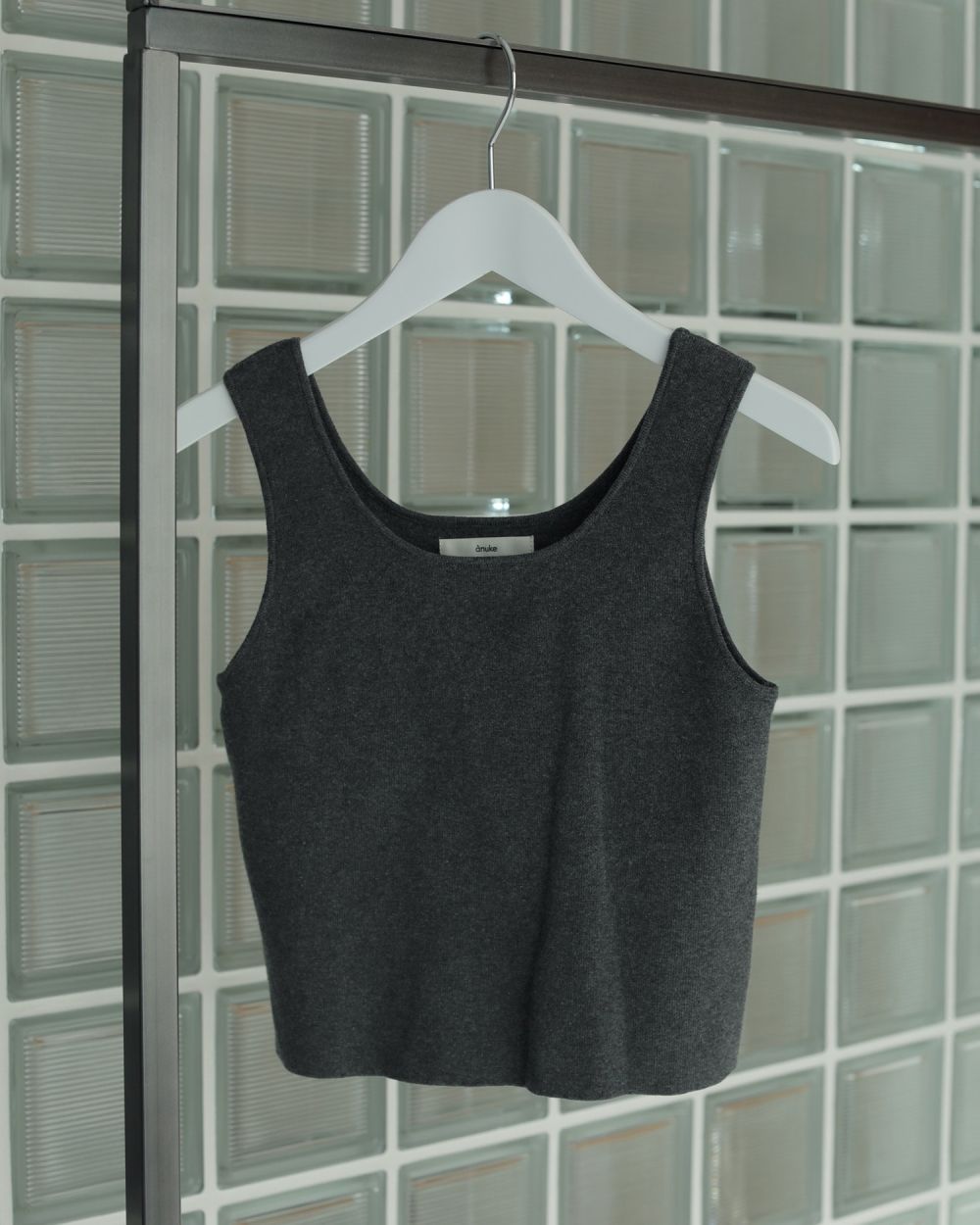 Cropped Knit Tanktop / クロップドニットタンクトップ (チャコールグレー)