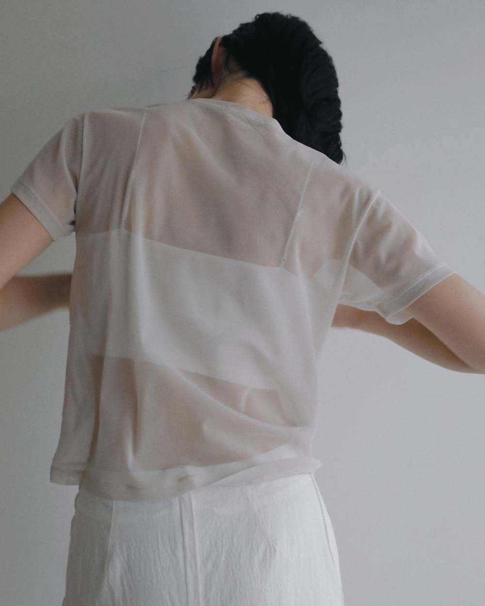 パッド付きハーフキャミソール (ホワイト) Padin Half Camisole (White) / 26SS