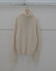 ハーフジップリブニット (アイボリー) Halfzip Rib Knit (Ivory) / 26AW 【6月29日まで期間限定予約】